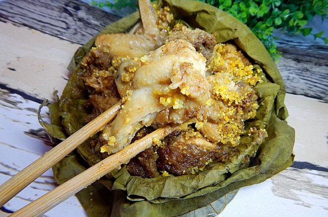 荷叶小米蒸鸡块