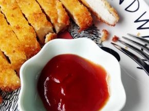 切块，配番茄酱食用