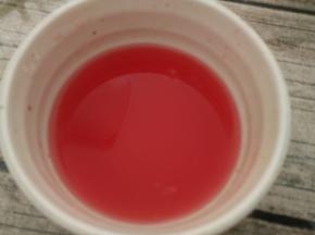 取50毫升西瓜汁放入冰箱冷藏一小时以上。