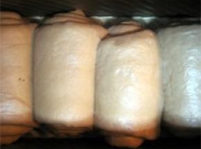 放入吐司模中，盖上保鲜膜，放温暖处发酵；