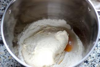 3. 放入所有的中种面团