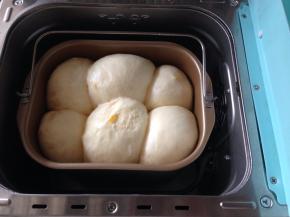 发酵好的面包坯（我这个发酵时间长了点，发得过高了）
