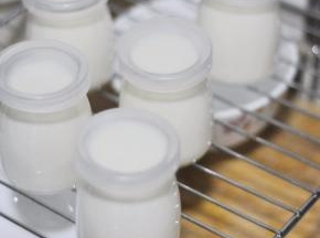 将布丁瓶都盖好盖子。