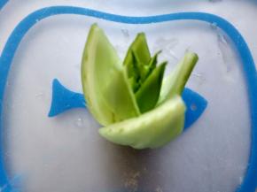 取一只，用剪刀修剪成莲花模样