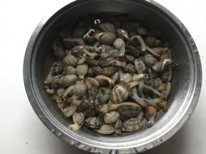 1.将花蛤放在盐水里半天吐沙；