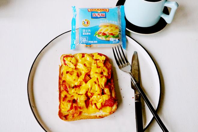 芝士水果吐司披萨