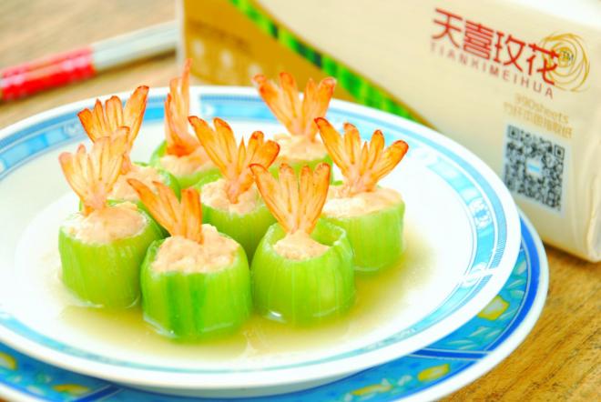 丝瓜蒸鲜虾