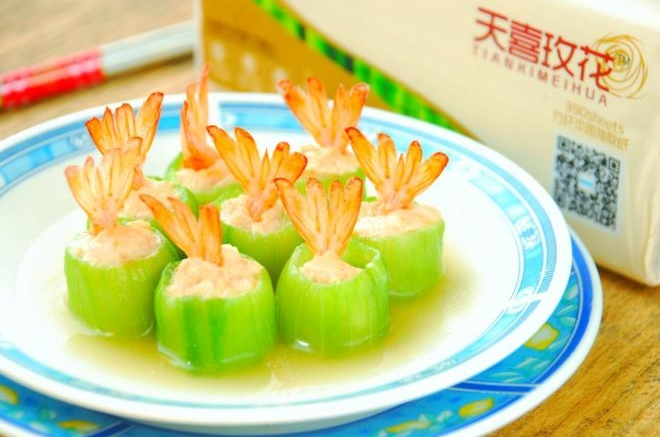 丝瓜蒸鲜虾