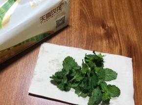 摘几片薄荷，洗干净，擦干