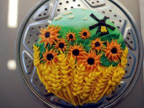 最后将麦子黏在最前面