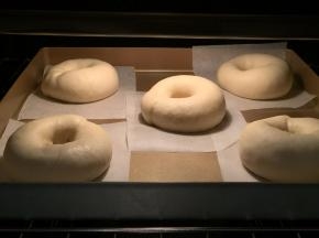 烤箱放入一碗温水，保持湿度，温度保持在35度左右，发酵20分钟