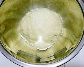 揉好的面团盖上保鲜膜放入冰箱冷藏一晚上（也可以室温发酵）