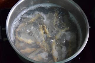 蛏子入锅，添加没过的水, 大火煮开壳