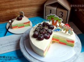 最后给蛋糕稍作装饰，完成。