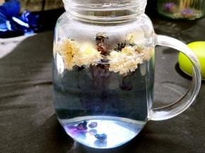 水温低于60℃冲泡立刻出现拉丝感并变成蓝色