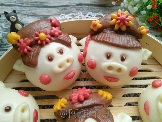 猪格格吉祥花样馒头