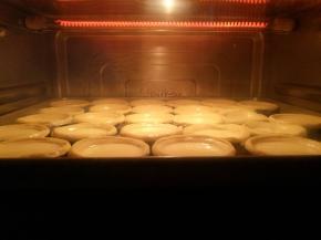 放入烤箱中层，上下管210度，烘烤18分钟，烤至表面金黄焦化即可出炉。普通烤箱提前预热220度，把分钟后入烤箱烘烤15分钟左右。