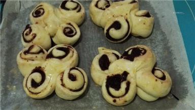 最后发酵结束后取出，侧面及表面刷蛋液。