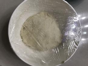 把中种材料一起放入碗里，揉成面团，没有干粉就行，盖上保鲜膜放入冰箱冷藏发酵大约二十四小时。