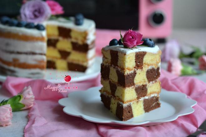 可可棋格奶油蛋糕