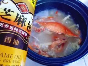 加入芝麻油，即可关火。