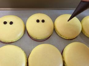 出炉彻底晾凉后，巧克力隔水融化，挤入裱花袋挤小口，画出你喜欢的任何图案