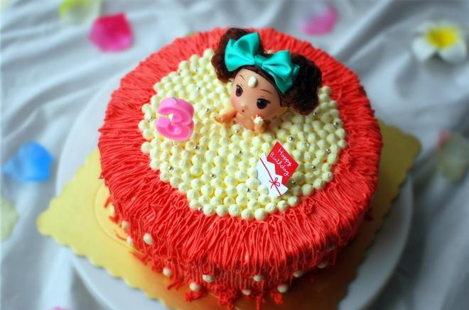 粉色泡浴公主蛋糕 8寸