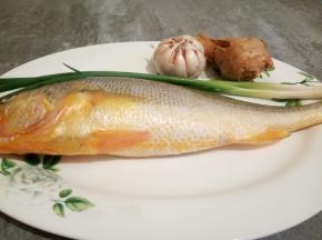 大黄鱼一条，葱，生姜，大蒜