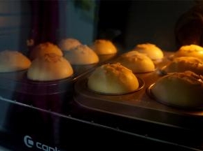 客浦TO5438预热后放入中层，上火200度下火180度，烤至15分钟，表面上色后加盖锡纸。