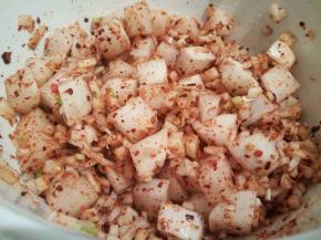 用筷子拌均匀，