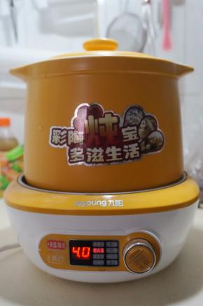 3.	我选用了“老火汤”，程序定为4小时，实际用时2.5小时；汤开后撇去表面浮沫；如果不想看着锅，可以把排骨焯水再用；