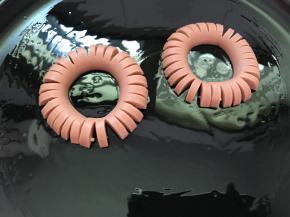 把固定好的火腿肠放入。