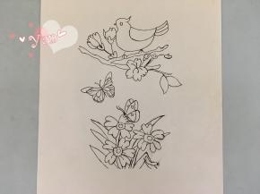 1、准备图案纸，我是手绘的，可直接打印。