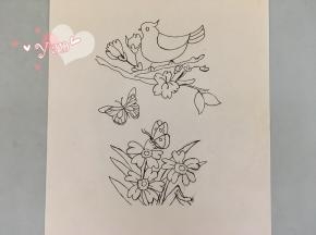 1、准备图案纸，我是手绘的，可直接打印。