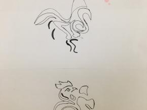 1、准备图案纸，我是手绘的，可直接打印。