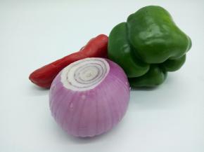 灯椒，洋葱，红椒