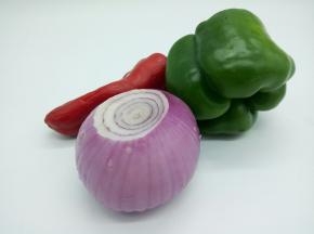 灯椒，洋葱，红椒