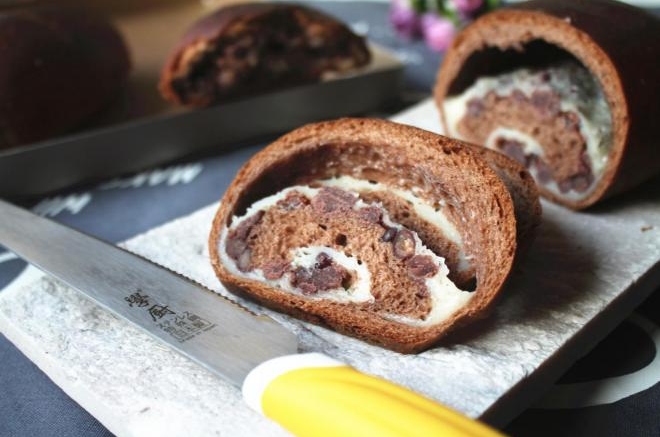 可可麻薯豆沙包