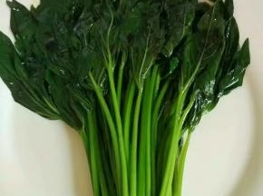 焯熟的红薯叶捞起装盘，淋上海鲜酱油