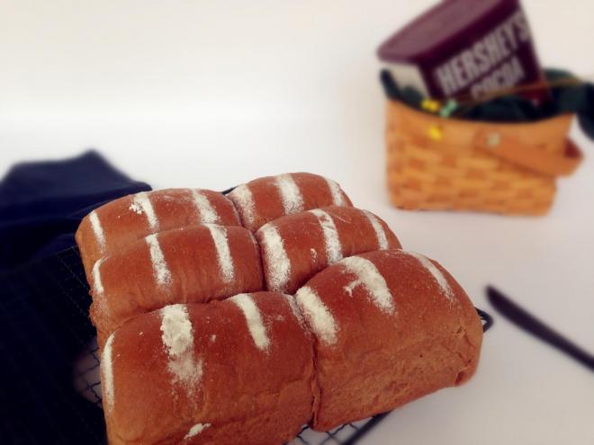 可可味淡奶油面包