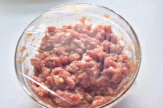 拌入葱花，拌好的肉馅包上保鲜膜放冰箱冷藏备用