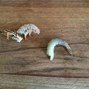 将虾去除外壳，留尾部