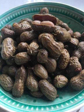 把洗干净的配料和花生放入高压锅，多放些水盖过花生，压二十分钟后关火，泡二、三小时入味，放冰箱冷藏一夜后更入味