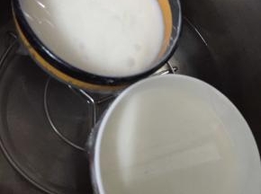把蒸锅里的水烧开，把双皮奶放入锅中盖上锅盖开中小火蒸10分钟，然后关火再焖在锅里10分钟