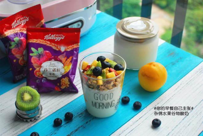 杂锦水果谷物酸奶