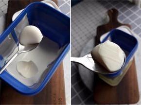 盒子里的希腊酸奶口感棉滑，介于酸奶和奶酪之间，非常好吃。