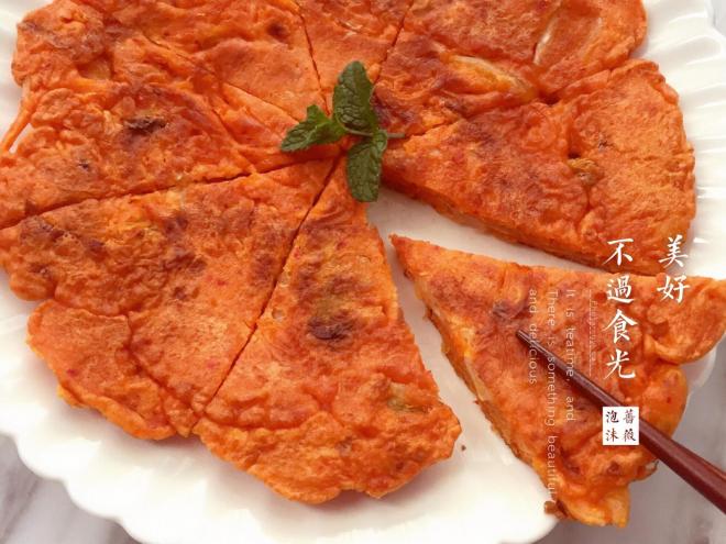 简易快手的香辣泡菜饼