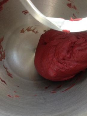 除黄油外的主料 放入厨师机低速搅打成团 如果室温高 可以用冰水或冷藏的鸡蛋