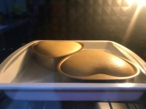 烤箱下层，上下火，水浴法烤制，150度约60分钟。