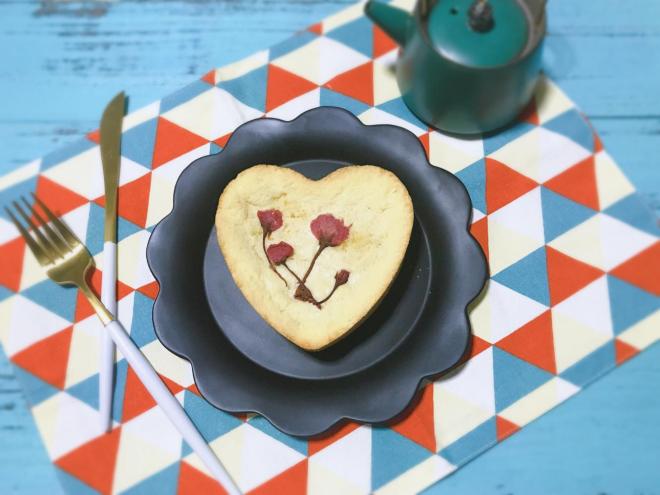 心形樱花绿豆酥